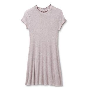 Burgundy Mock Neck Mini Dress